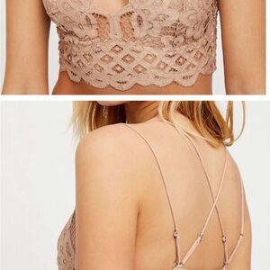 Free People Lace Bralette in Tan